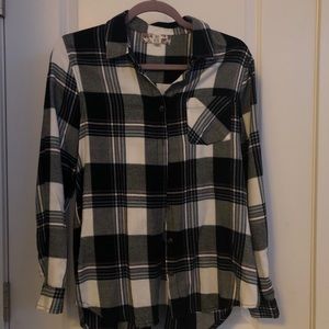 Black and white plaid flannel
